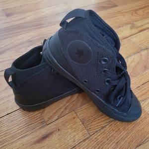 Black children's boys girls high top sneakers
